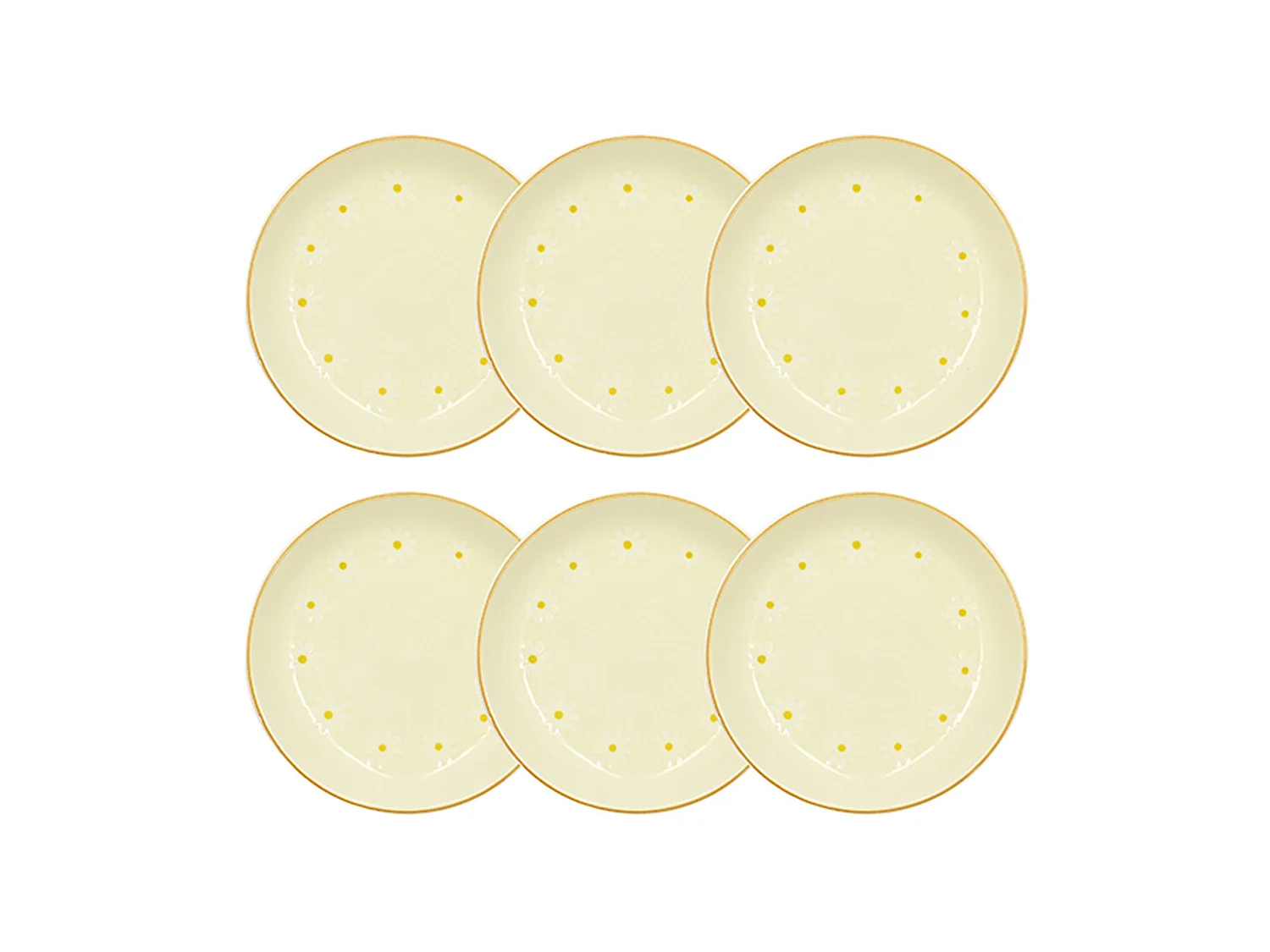 Novastyl - Lot 6 Assiettes Creuses Marguerite 20.5cm