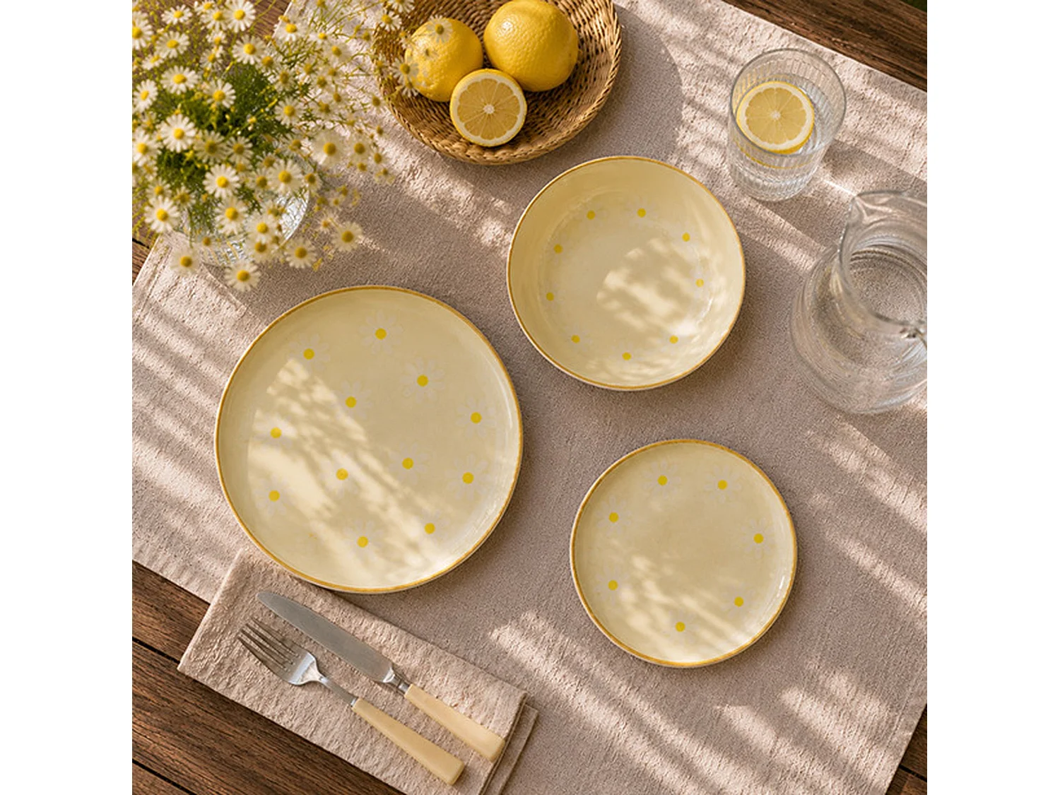 Novastyl - Lot 6 Assiettes Creuses Marguerite 20.5cm
