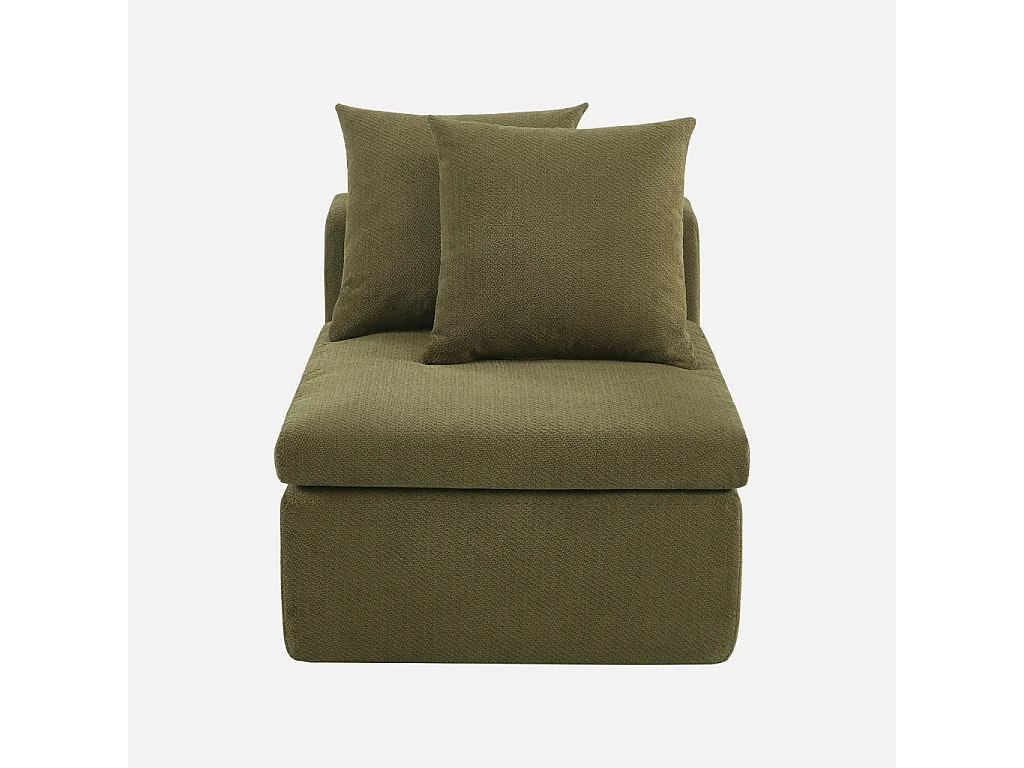 Fauteuil pour canapé modulable tissu chenille 1 place vert - Movi