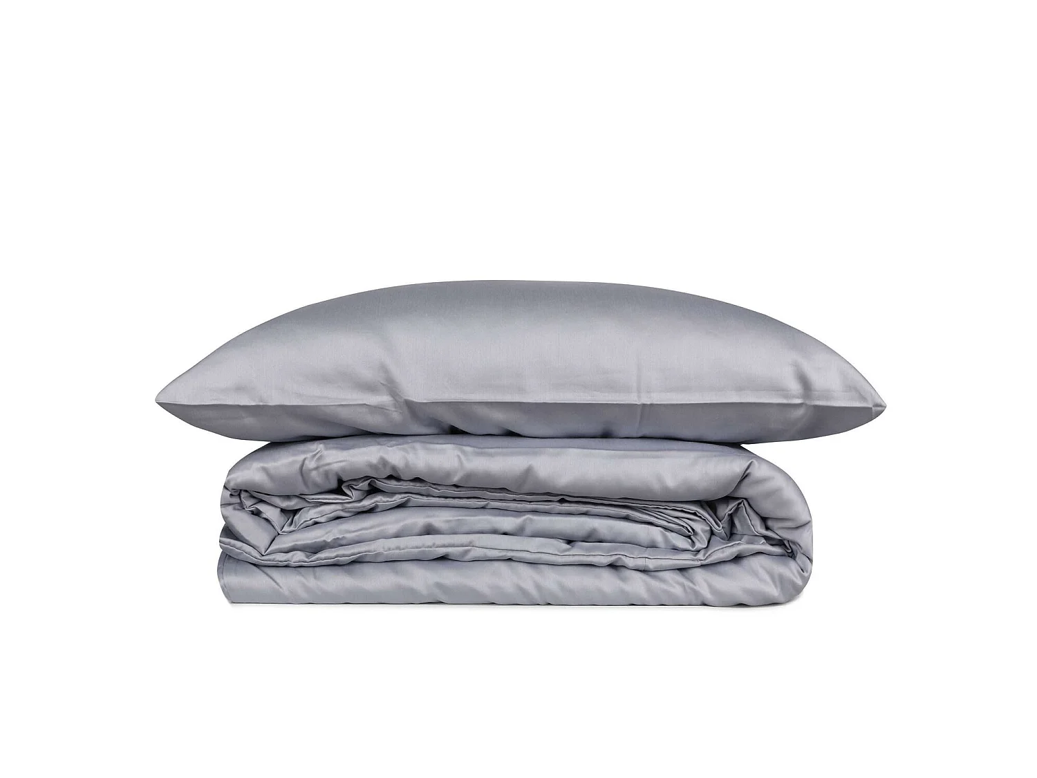 Parure housse de couette "Elegant" 100% Coton Uni Gris
