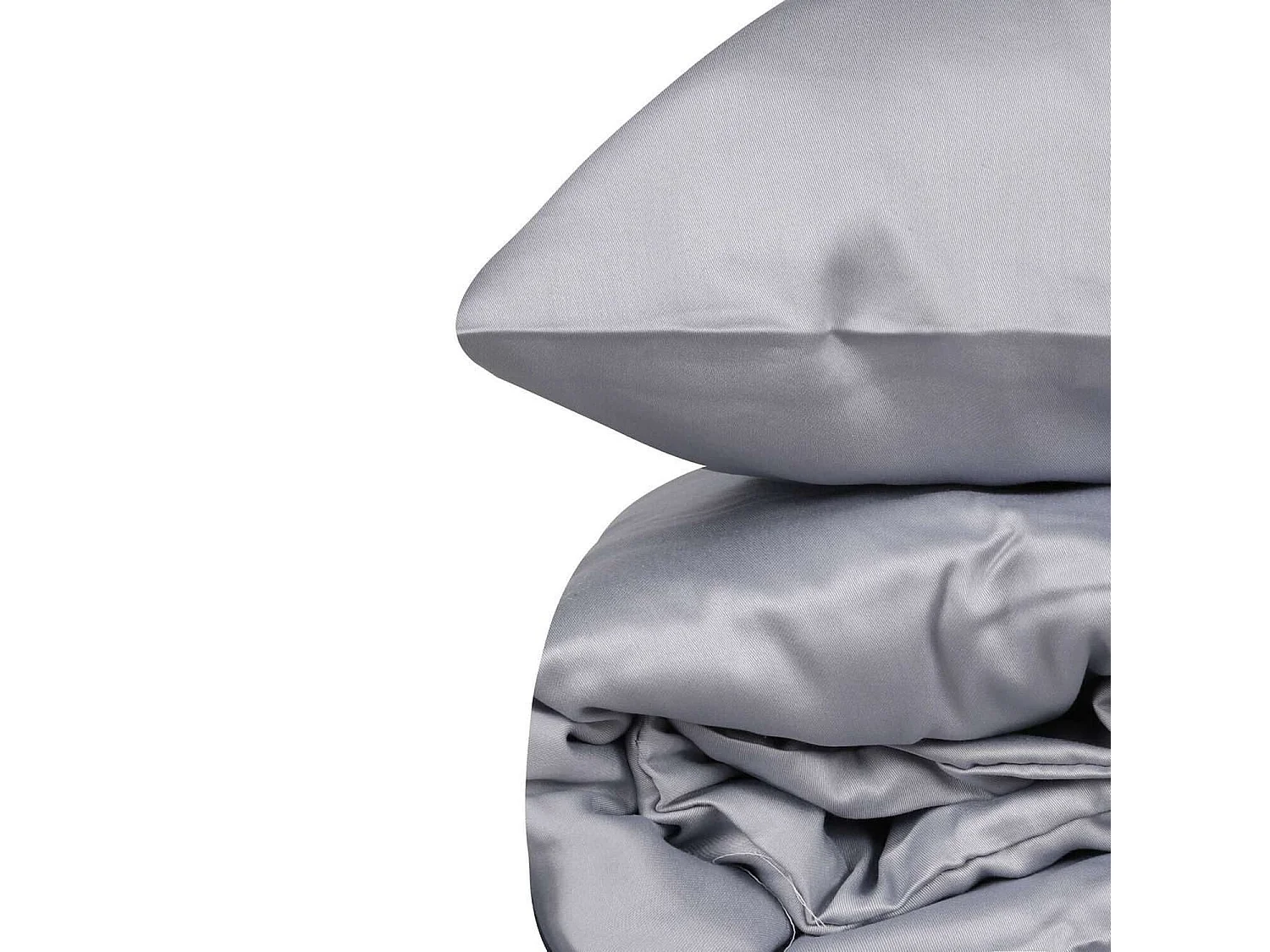 Parure housse de couette "Elegant" 100% Coton Uni Gris
