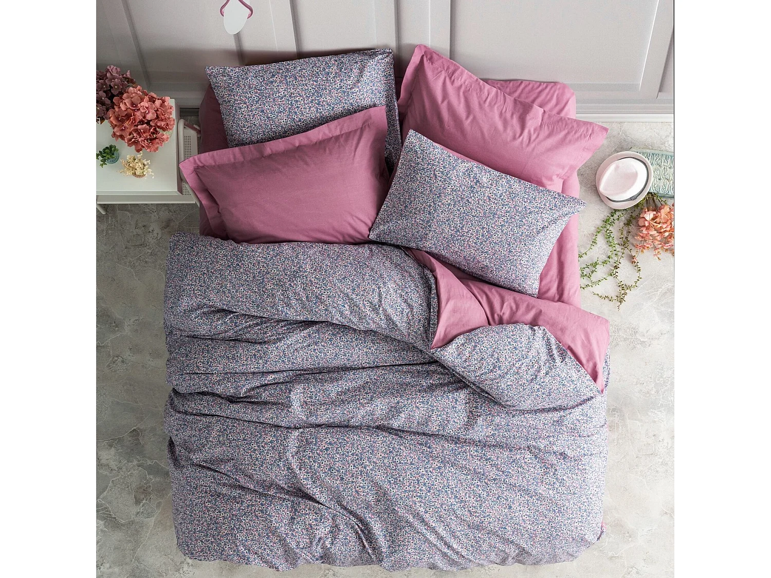 Parure housse de couette "Penny" 100% Coton Imprimée