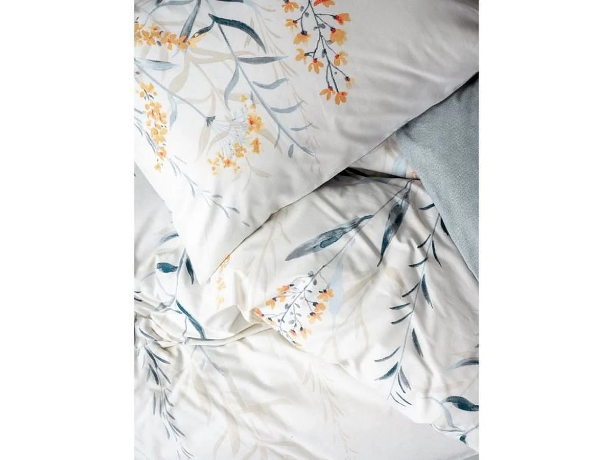 Parure de couette 220 x 240 cm en coton renforcé 100% - Indigo, 2 taies 60 x 60 cm