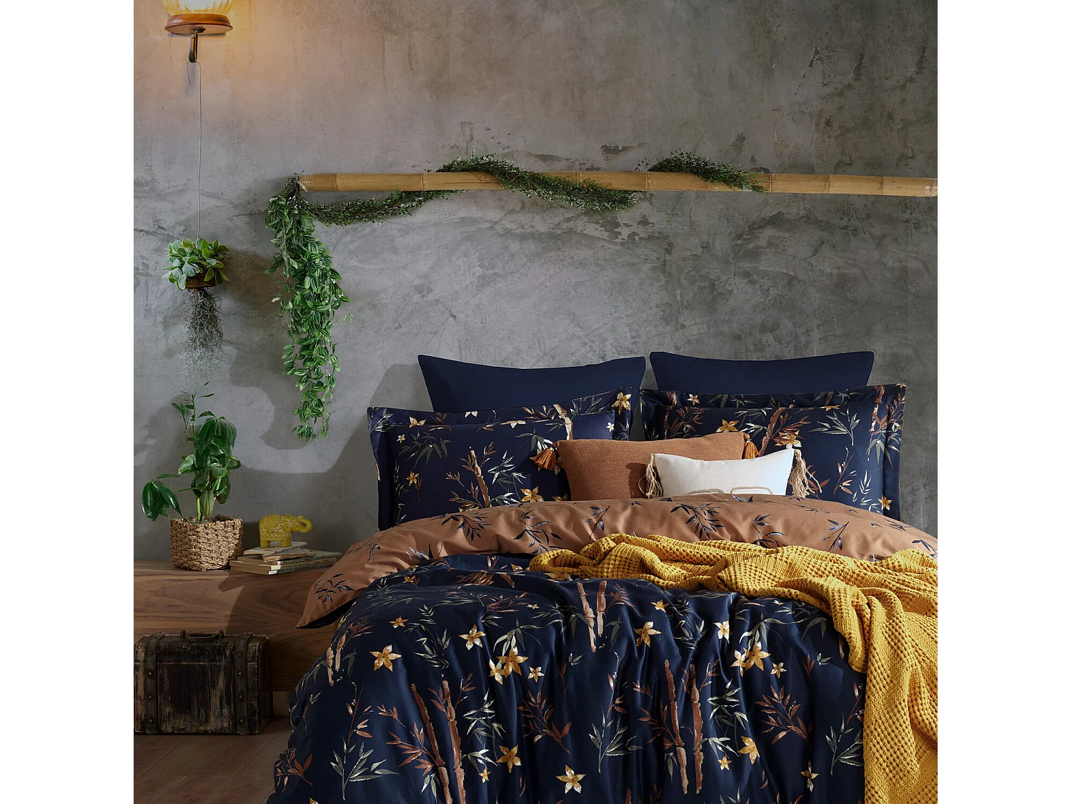 Parure de lit enfant "Bamboo" 100% satin de coton Imprimée floral