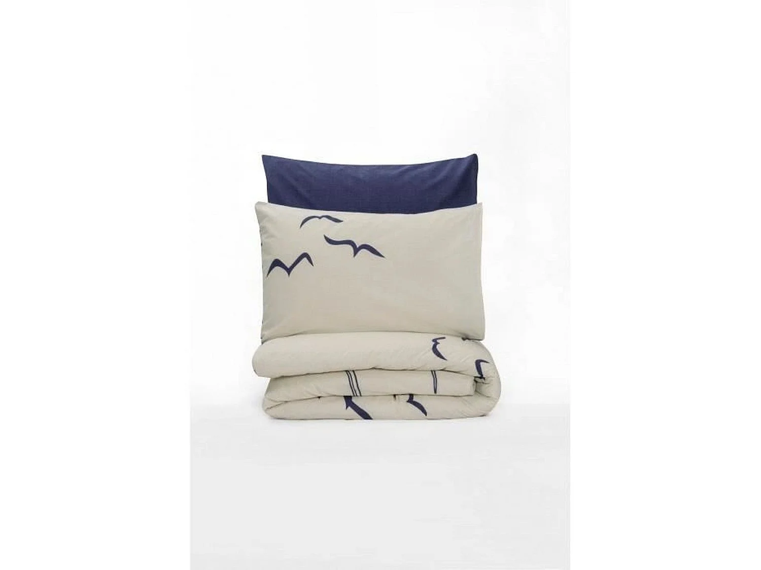 Parure de lit - housse de couette 220 x 240 + 2 taies d'oreiller 60 x 60 coton renforcé - Bleu