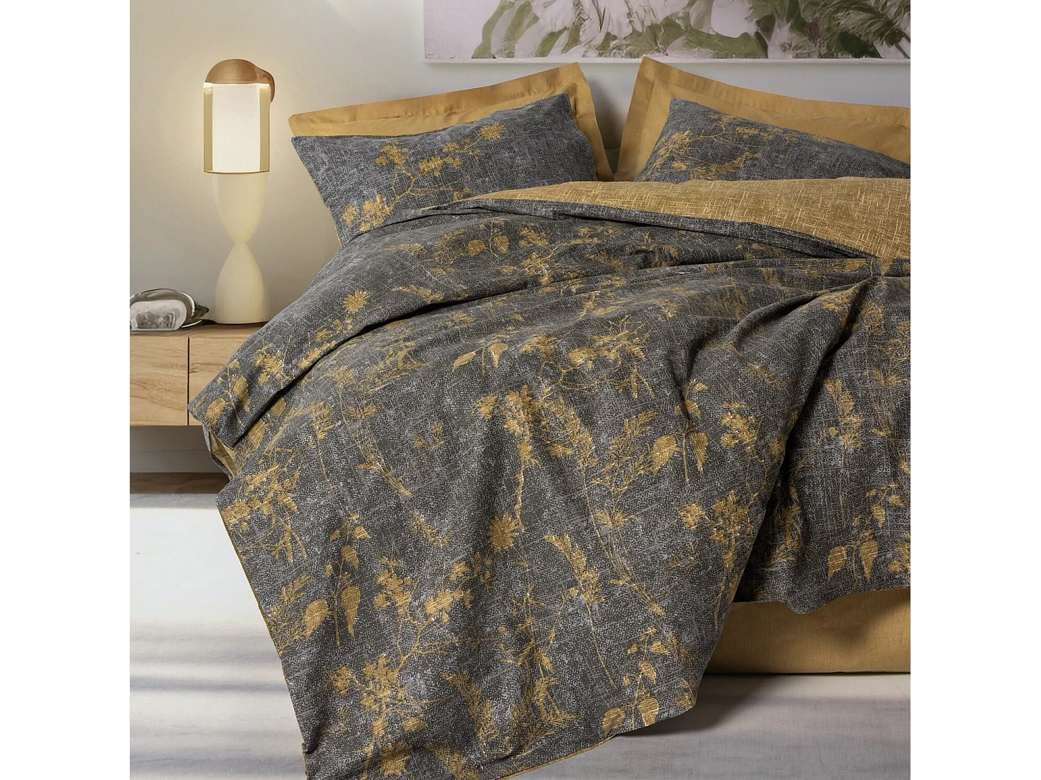 Parure housse de couette "Yadawa" 100% Coton Imprimée floral