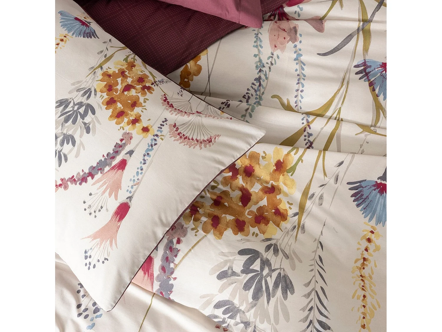 Parure housse de couette "Flos" 100% Coton Imprimée floral