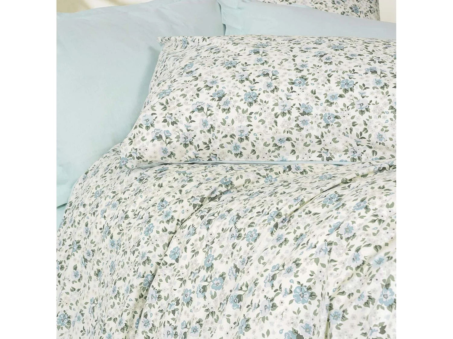 Parure housse de couette "Nola" 100% Coton Imprimée fleuri
