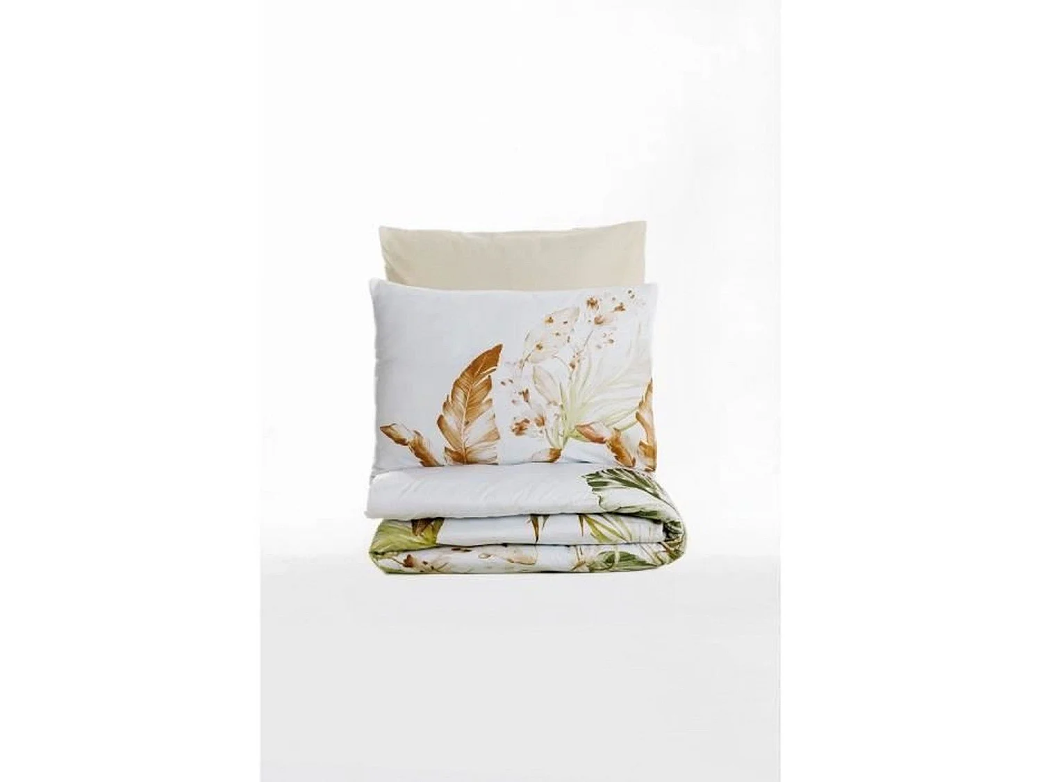 Parure de lit - housse de couette 220 x 240 + 2 taies d'oreiller 60 x 60 - Satiné coton - Beige