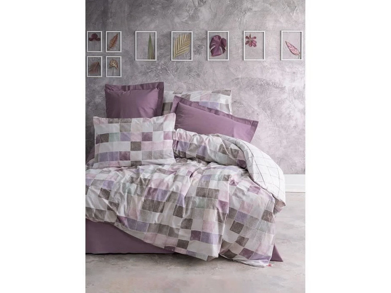 Parure de lit - housse de couette 220 x 240 + 2 taies d'oreiller 60 x 60 coton renforcé - Rose
