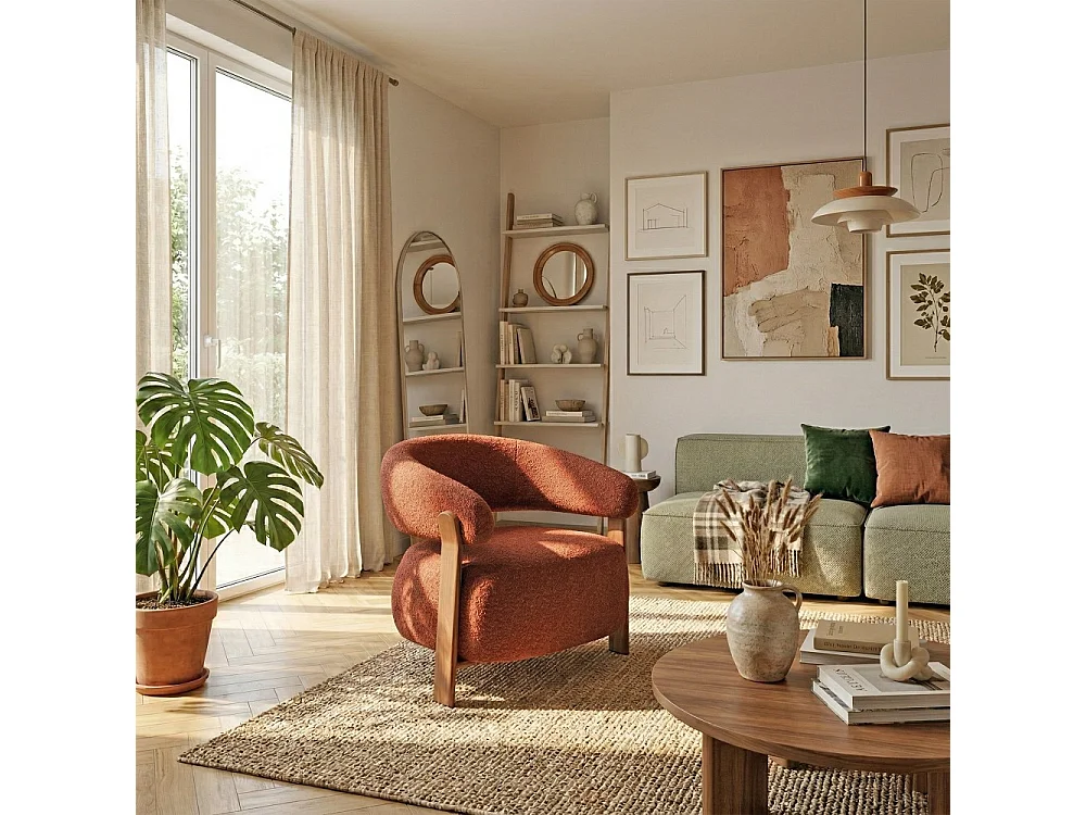 Fauteuil lounge BYRON, Terracotta