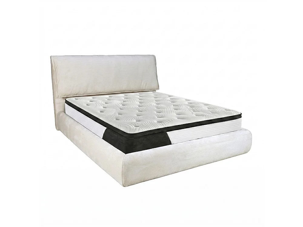 ENSEMBLE LIT COFFRE 140x190cm CORDOBA + 1 MATELAS OLITO CASSIE / BEIGE