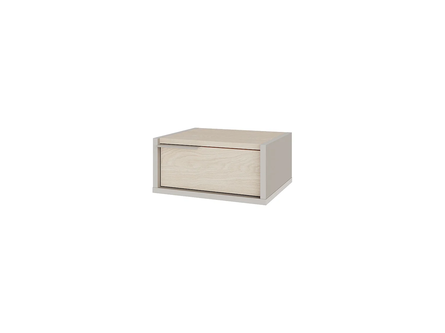Eco Väggmonterat Trä Nattduksbord - Sandstensfinish - Modernt Design - 40 x 30 x 19 cm