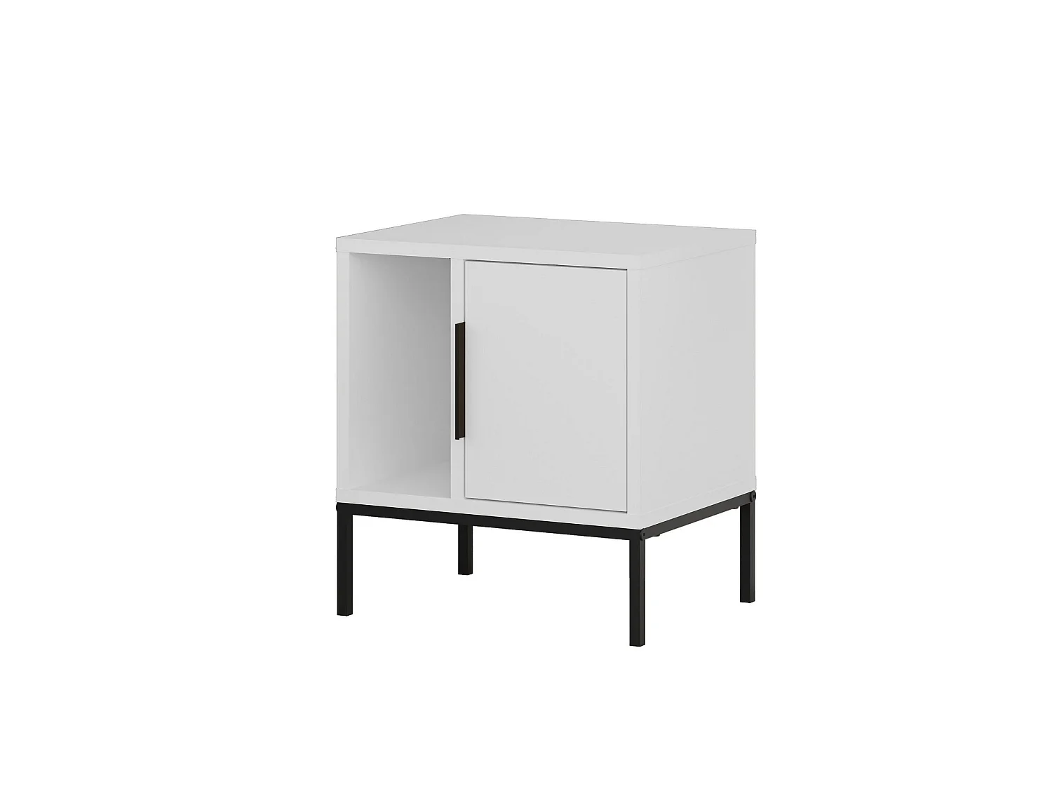 Modern vit trä nattduksbord "Glynn" 45 x 35 x 50 cm - Elegant design