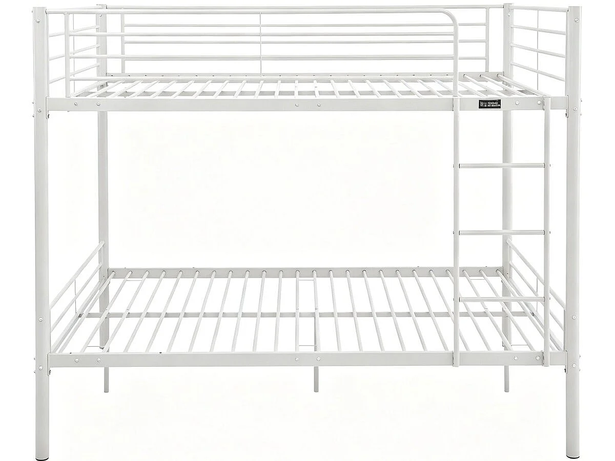 Lit double superposé avec sommier inclus "Adam" - 140 x 190 cm - Blanc