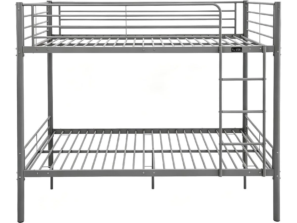 Lit double superposé avec sommier inclus "Adam" - 140 x 190 cm - Gris
