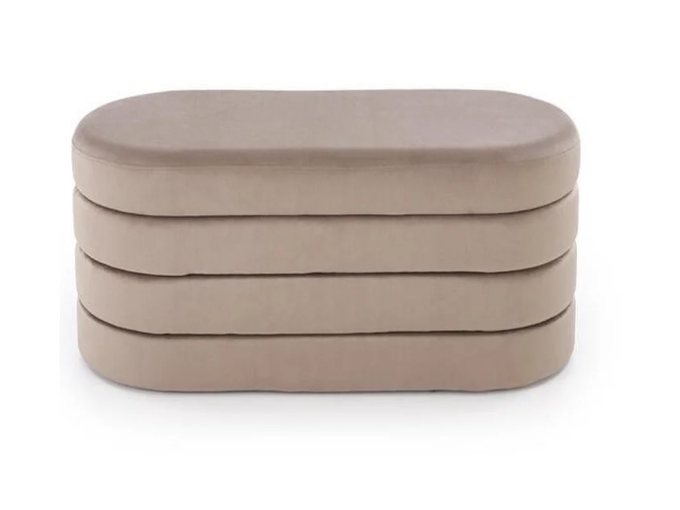 Banc couleur beige en velours avec coffre de rangement BENCH