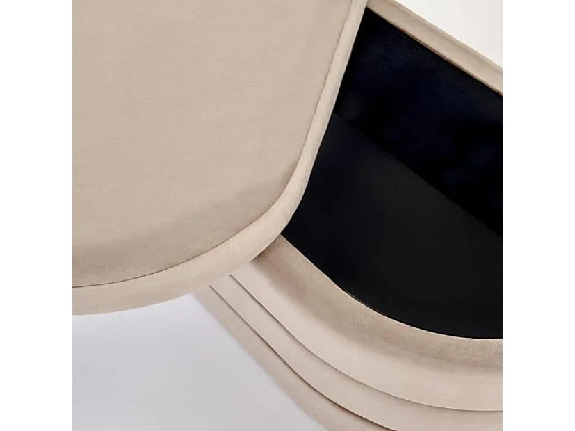 Banc couleur beige en velours avec coffre de rangement BENCH
