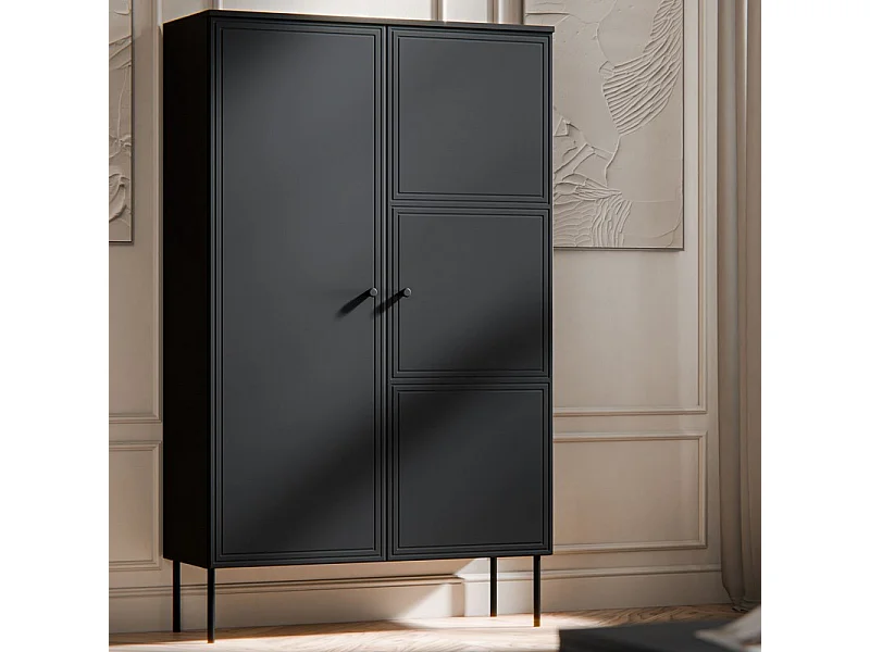 Armoire de salon noire 100 x 166 cm Pazol