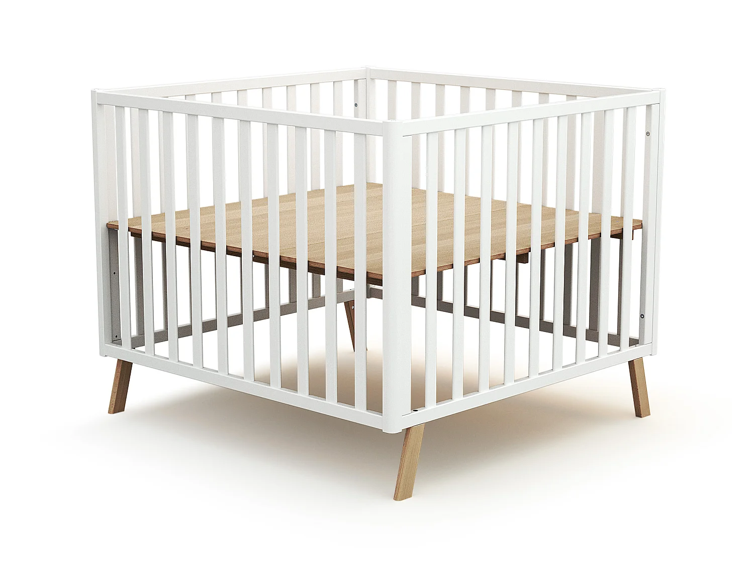 Omvormbare houten box KASA in hout Wit 100 x 100 cm