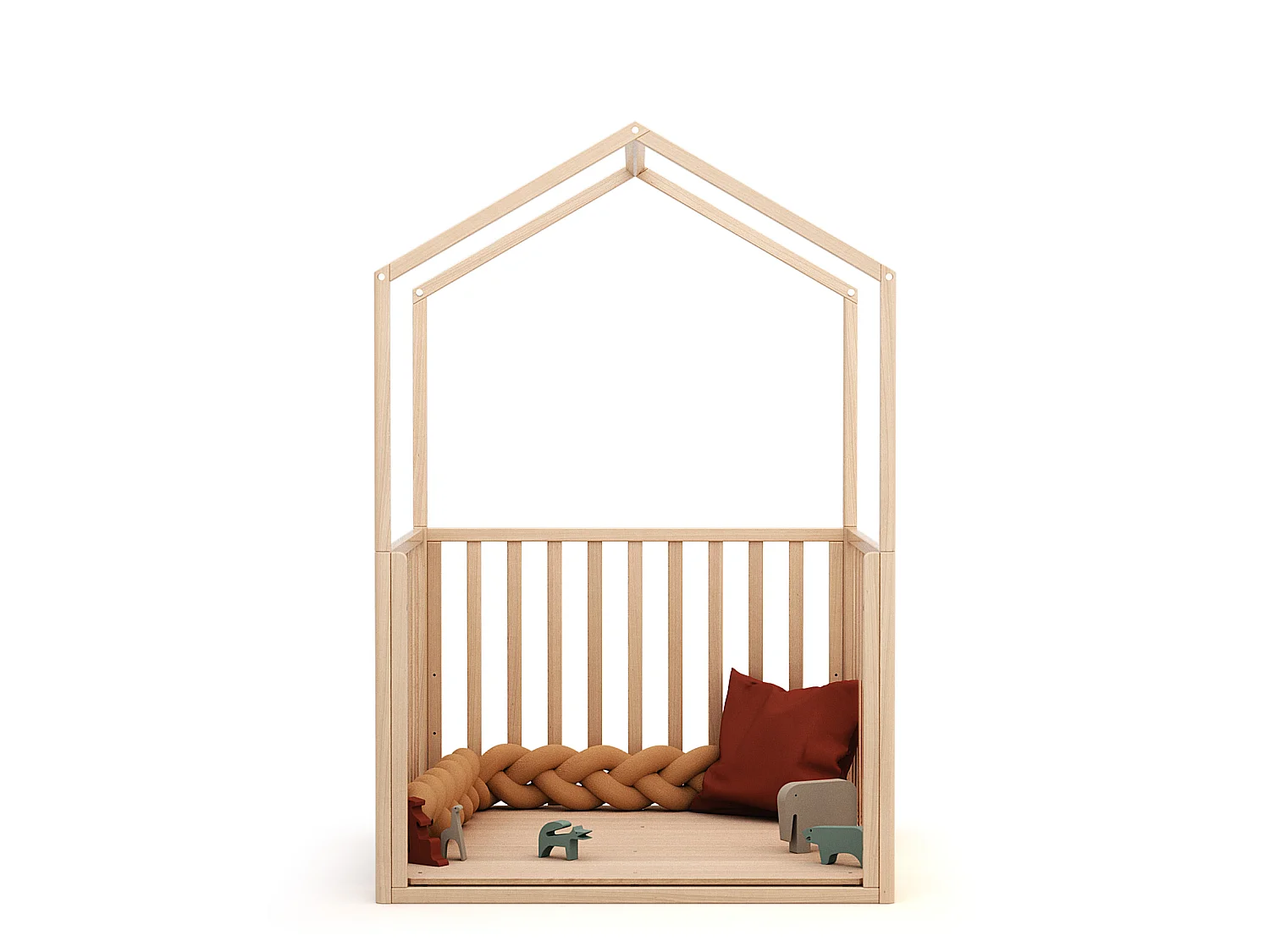 Omvormbare houten hut KASA in hout Beuken Gelakt 100 x 100 cm