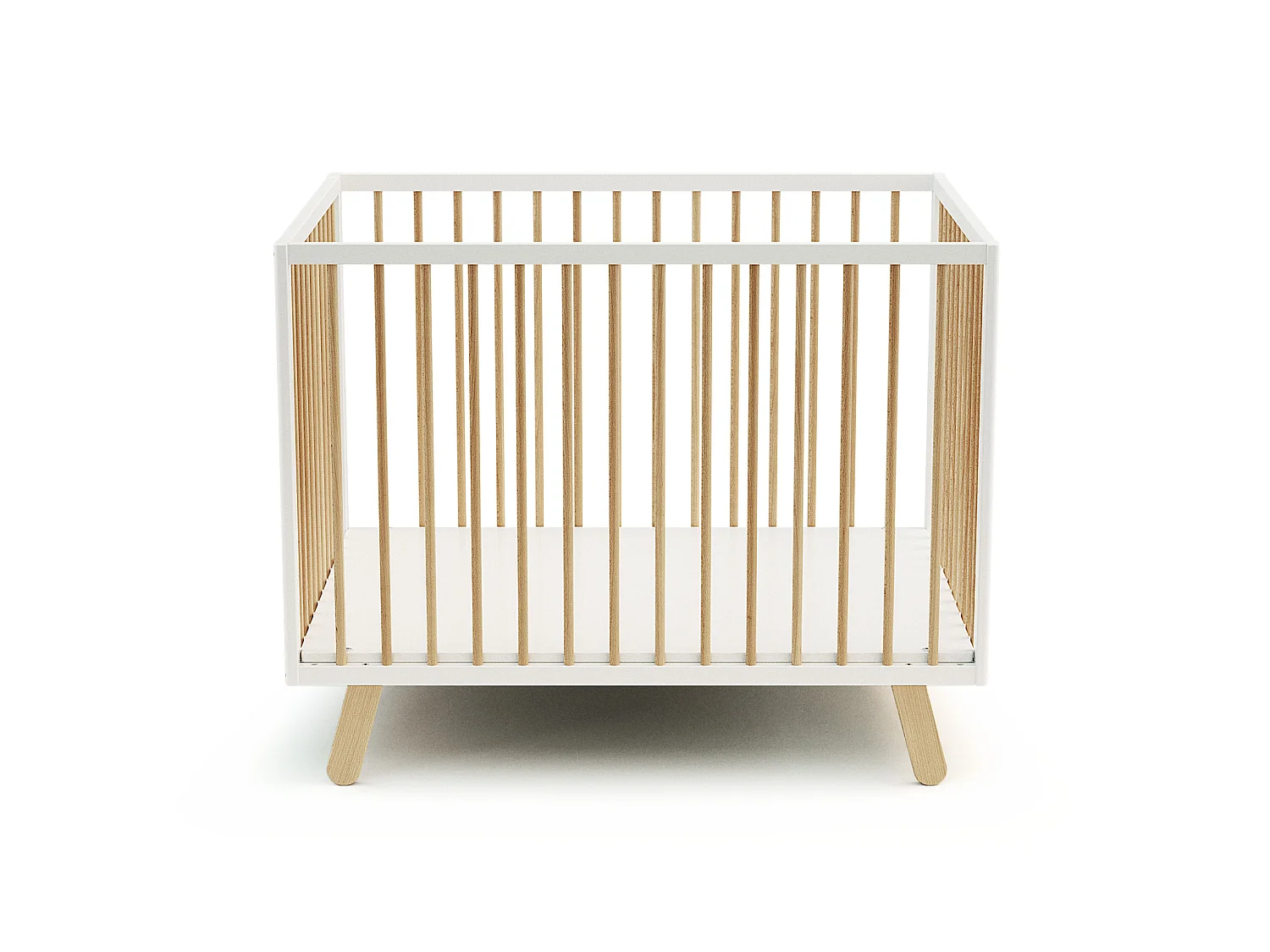 Houten Babybox PIRATE Wit en Beuken 80 x 100 cm