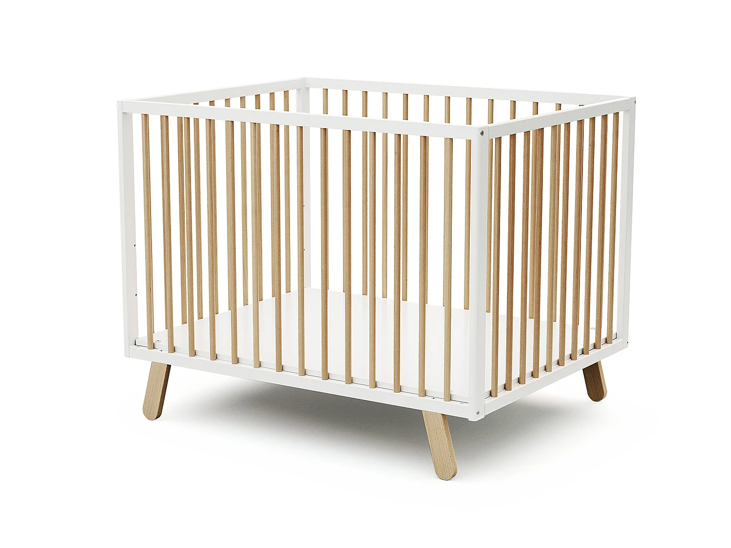 Houten Babybox PIRATE Wit en Beuken 80 x 100 cm