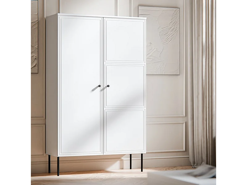 Armoire de salon blanche 100 x 166 cm Pazol
