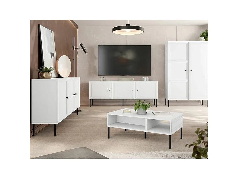 Armoire de salon blanche 100 x 166 cm Pazol