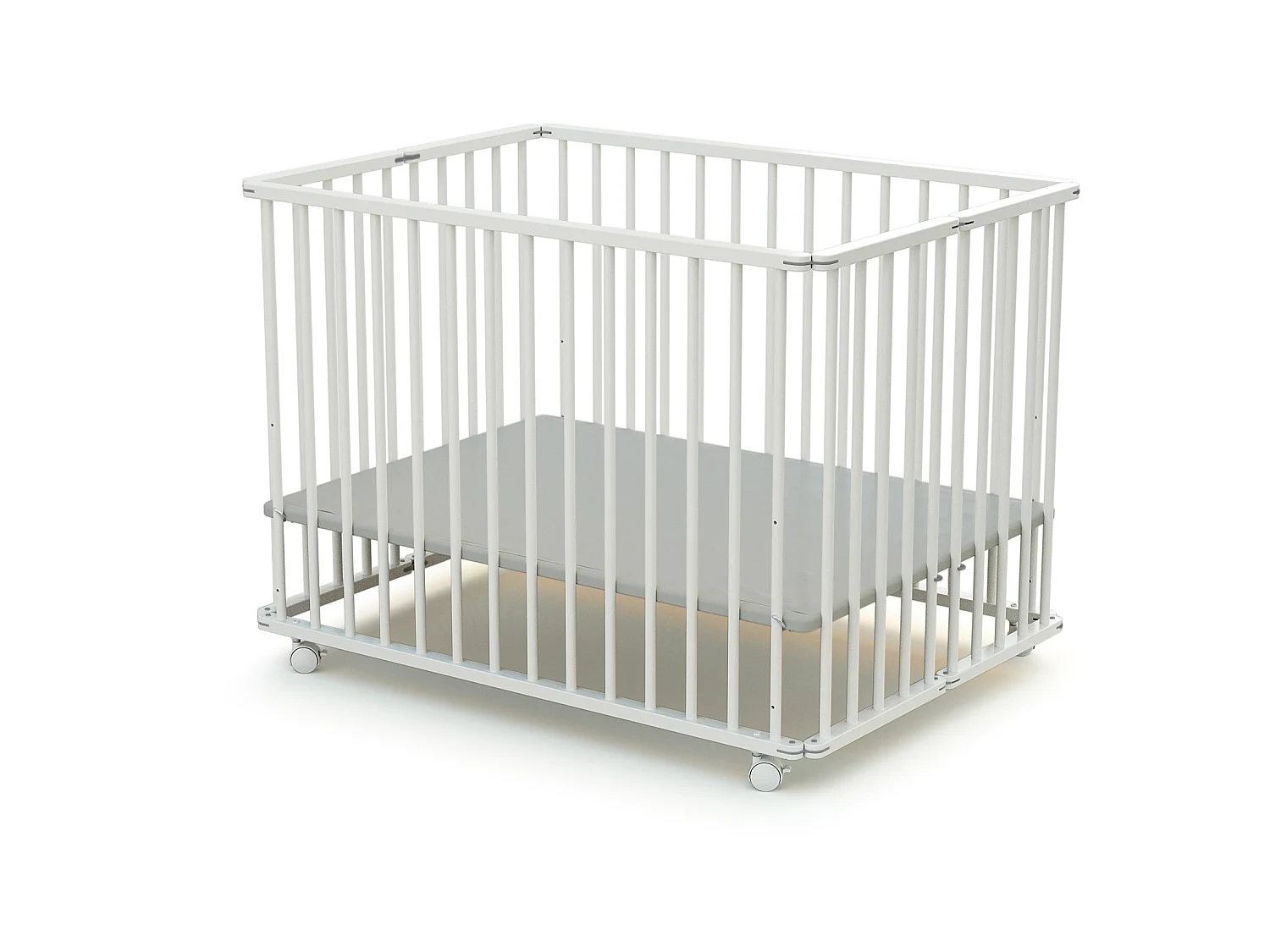Houten opvouwbare kinderbox CALI Wit 70 x 100 cm