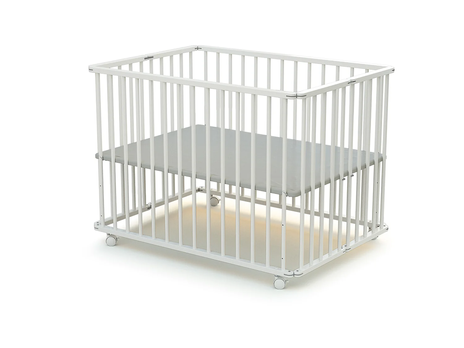 Houten opvouwbare kinderbox CALI Wit 70 x 100 cm