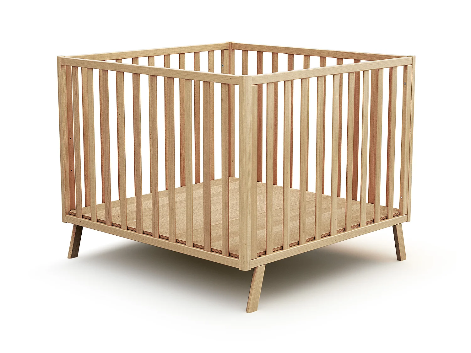 Omvormbare houten box KASA in hout Beuken Gelakt 100 x 100 cm