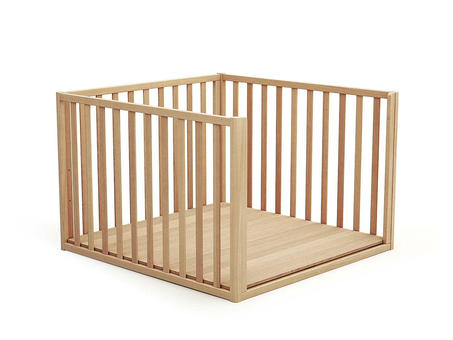 Omvormbare houten box KASA in hout Beuken Gelakt 100 x 100 cm