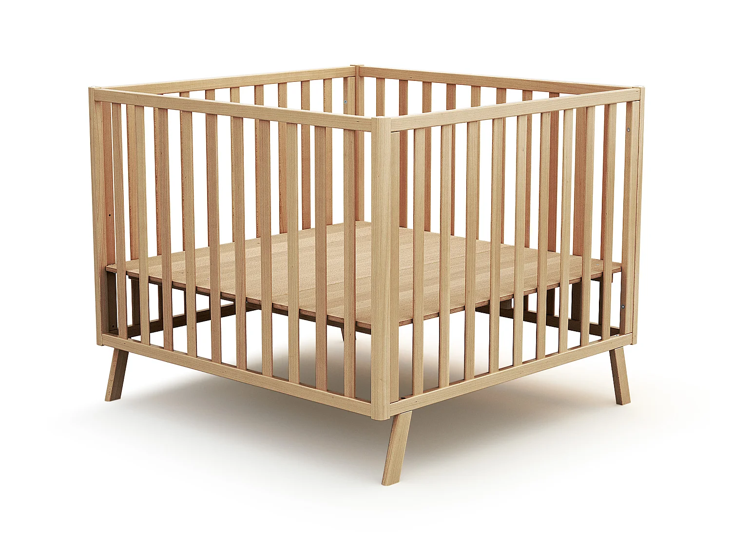 Omvormbare houten box KASA in hout Beuken Gelakt 100 x 100 cm
