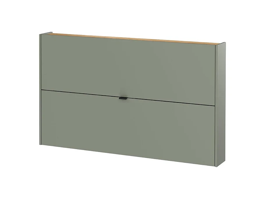 Meuble à chaussures suspendu vert sauge et bois 140cm Judy