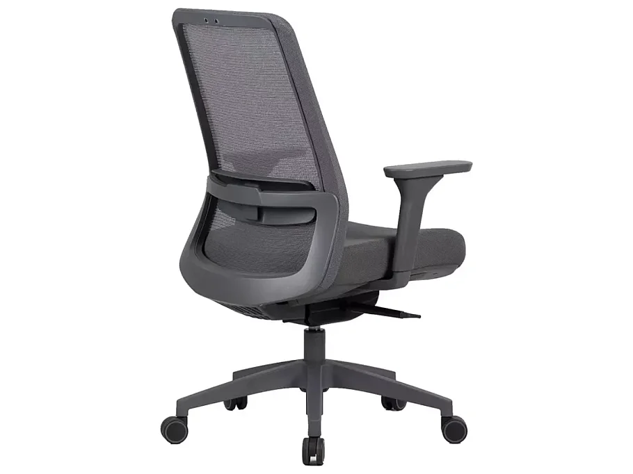Chaise de bureau pivotante ergonomique mesh grise TILT multibloc accoudoirs 3D SALY