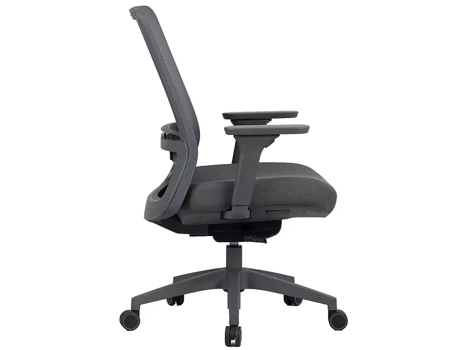 Chaise de bureau pivotante ergonomique mesh grise TILT multibloc accoudoirs 3D SALY