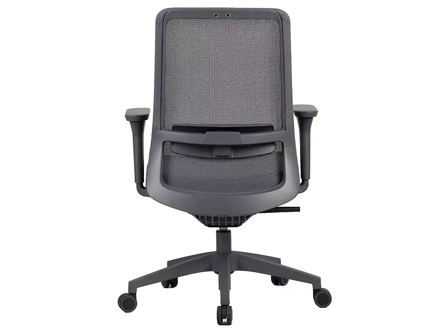 Chaise de bureau pivotante ergonomique mesh grise TILT multibloc accoudoirs 3D SALY