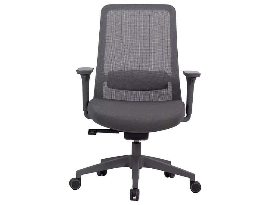 Chaise de bureau pivotante ergonomique mesh grise TILT multibloc accoudoirs 3D SALY