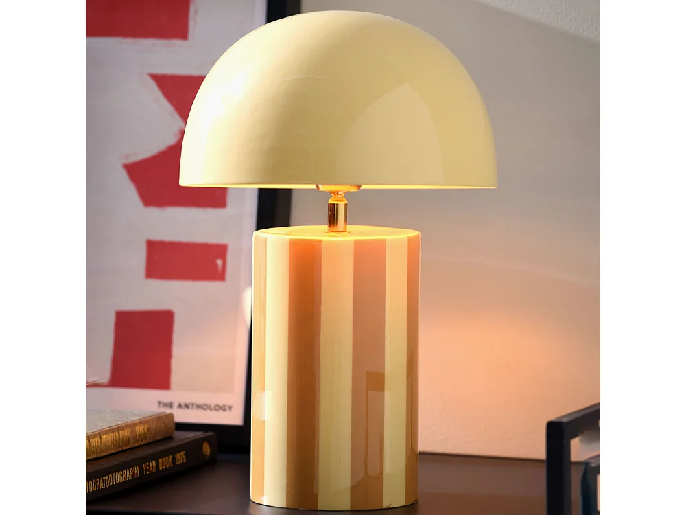 Rayado - Lampe à poser champignon en métal - Jaune