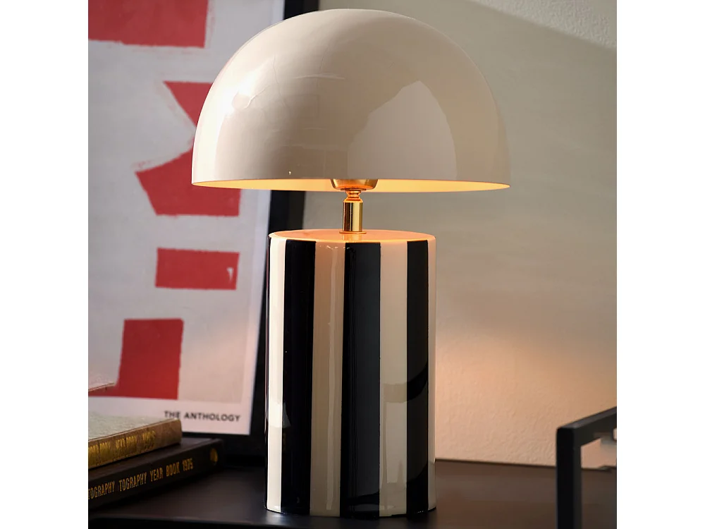 Rayado - Lampe à poser champignon en métal - Beige rosé