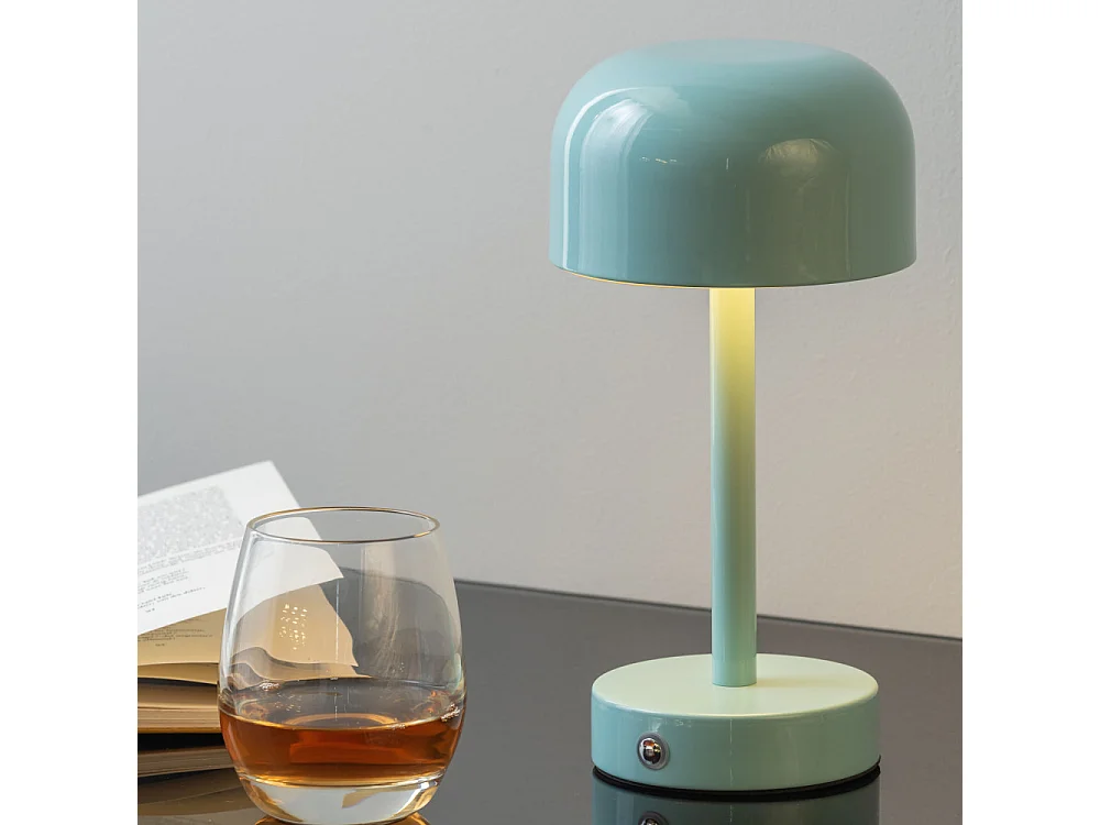 James - Lampe à poser LED sans fil rechargeable - Bleu pastel