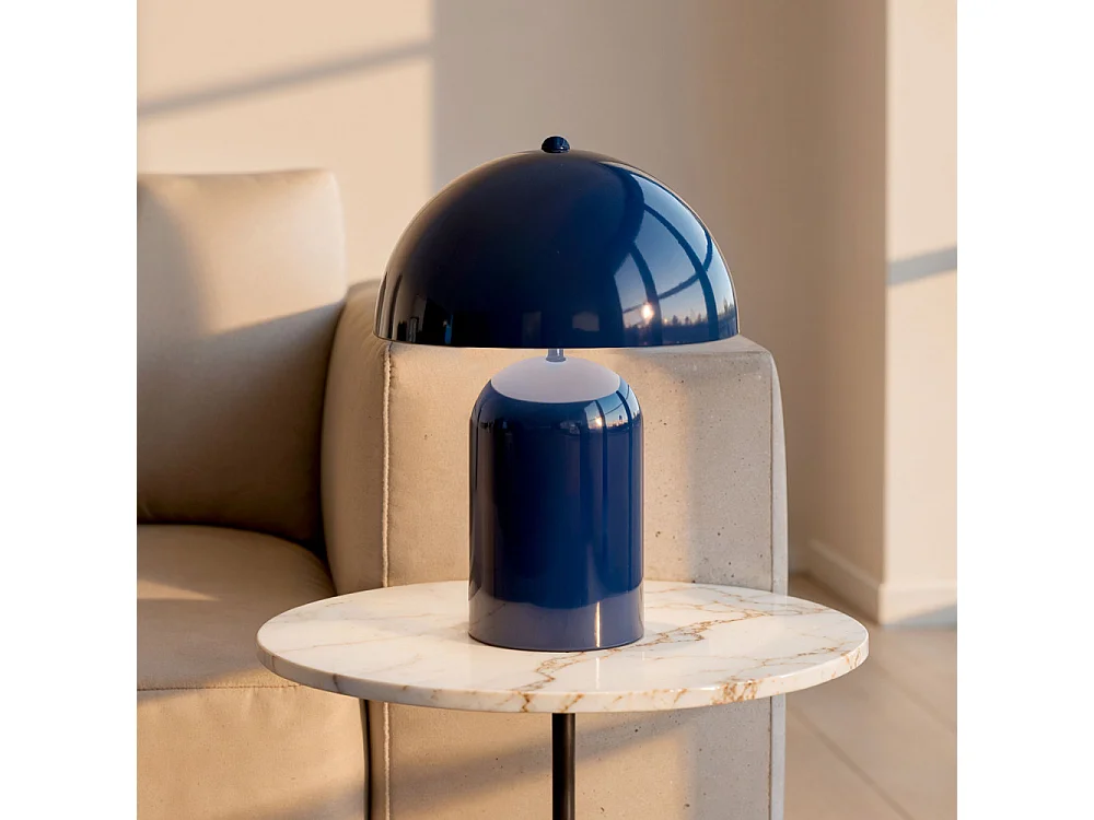 Arto - Lampe à poser champignon en métal - Indigo