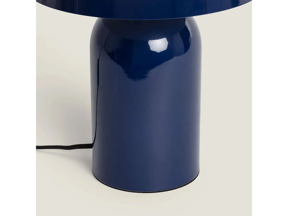 Arto - Lampe à poser champignon en métal - Indigo