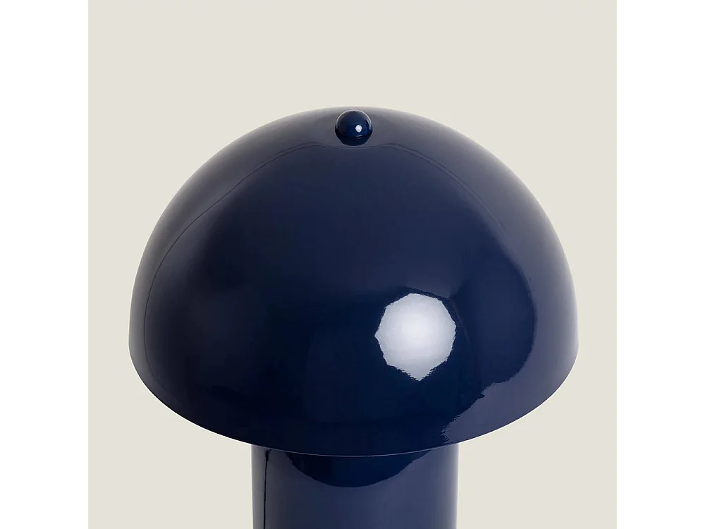 Arto - Lampe à poser champignon en métal - Indigo