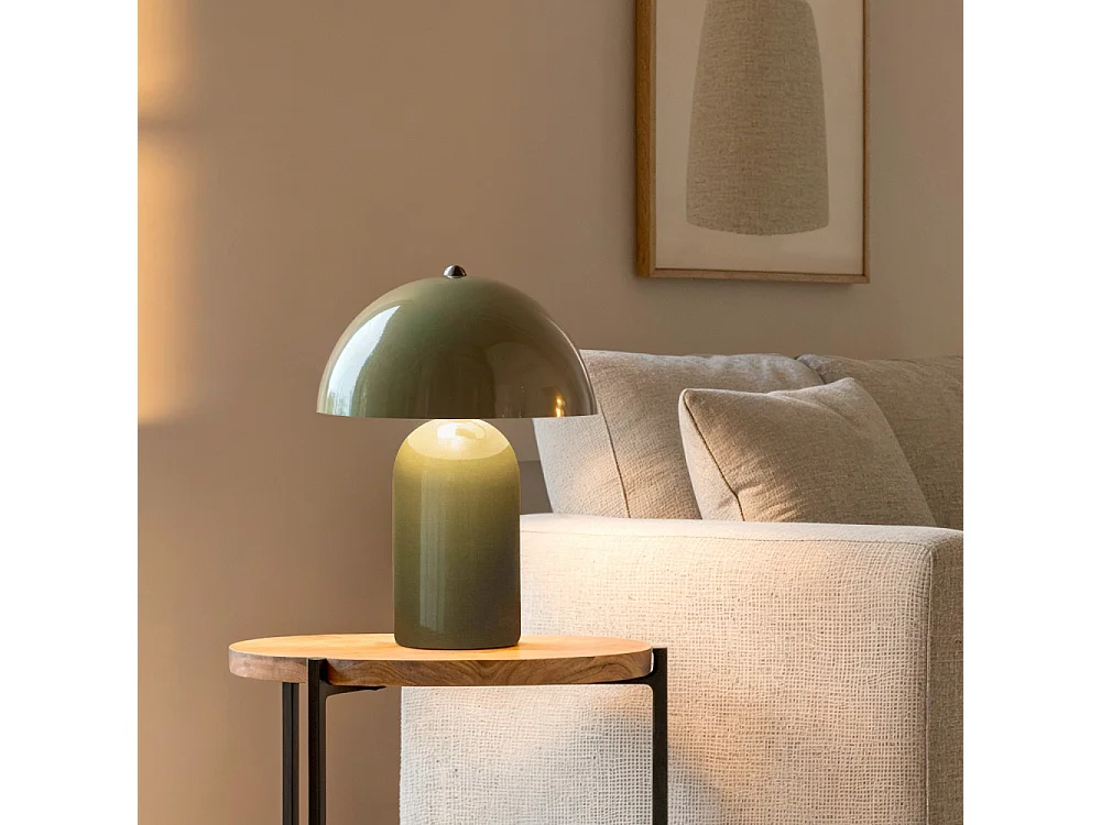 Arto - Lampe à poser champignon en métal - Vert
