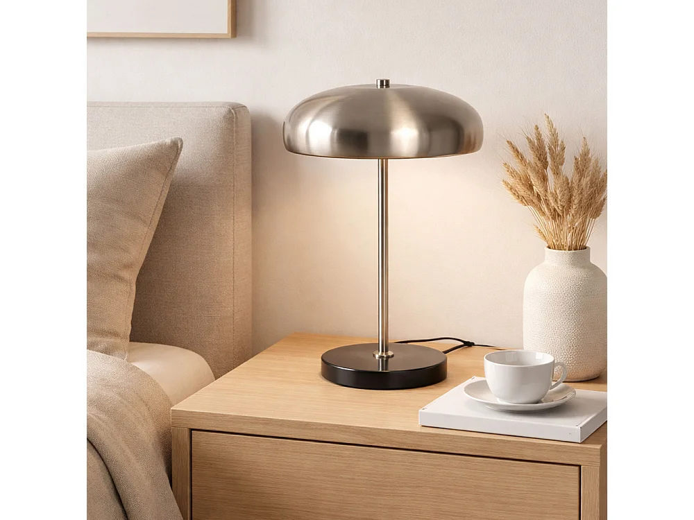 Nalo - Lampe à poser champignon - Chrome