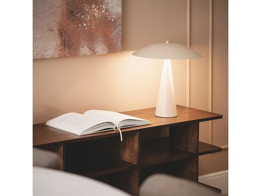 Ona - Lampe à poser en métal  - Écru
