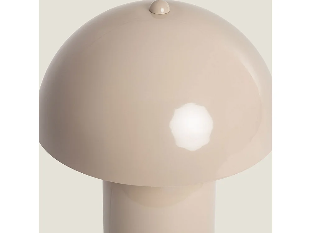 Arto - Lampe à poser champignon en métal - Beige