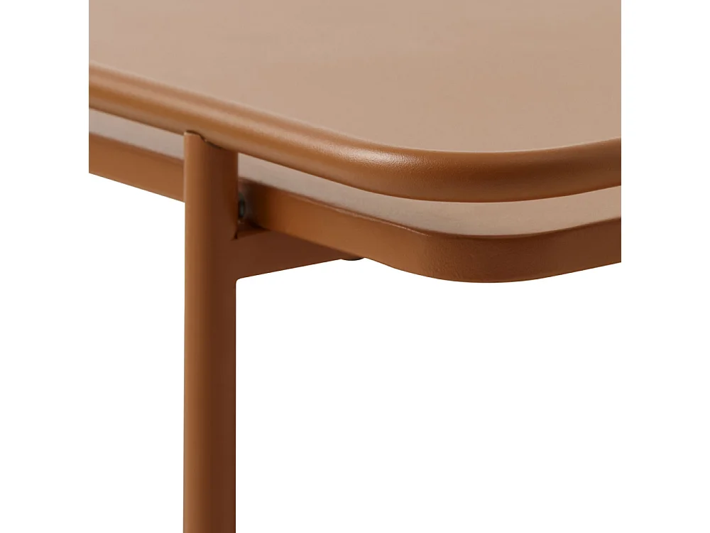 Saranda - Table basse 2 plateaux en métal - Terracotta
